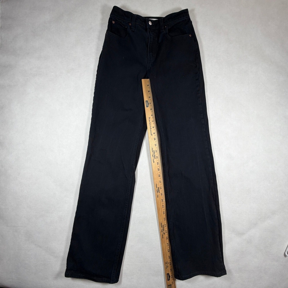Abercrombie & Fitch High Rise 90s Relaxed Jeans Black Size 26 Long Straight Leg - Picture 2 of 10
